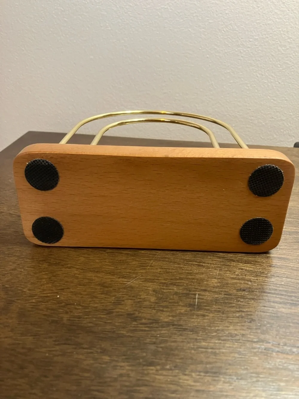 Brass & Wood Letter Holder - Gold and Wood Desk Organizer